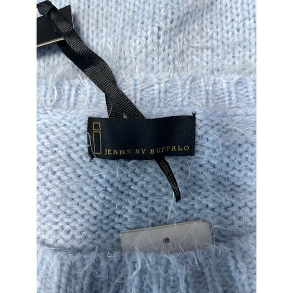 I Jean by Buffalo Eyelash Oversized Blue and Metallic Long Sleeve Sweater Size X - Picture 5 of 11